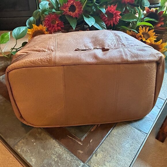 Soft-Sided Leather Carry-On Travel Duffle Bag - Picture 10 of 14